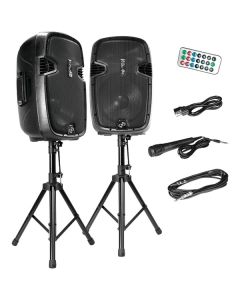Pyle Pro PPHP1249KT 1,800-Watt Bluetooth Active/Passive Dual Speaker System Kit