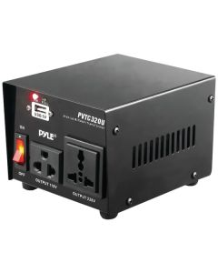 Pyle Pro PVTC320U Step Up and Step Down Voltage Converter Transformer with USB Charging Port (500-Watt)